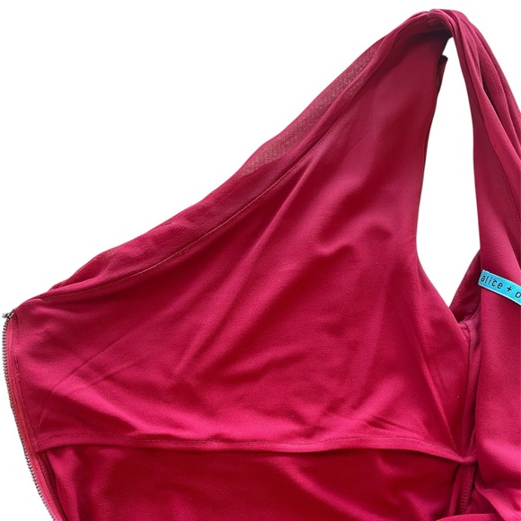 Alice + Olivia Red Ruched Bodycon Dress - Picture 6 of 9